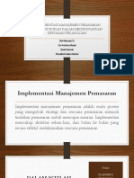 Implementasi Manajemen Pemasaran Jasa