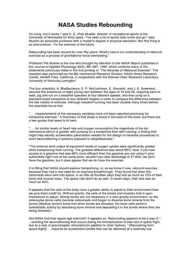 NASA Studies Rebounding PDF Bone Weightlessness