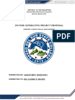 Income Generating Project Proposal: Republic of The Philippines Davao Del Sur State College Matti, Digos City