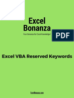 Reserved Keywords in Excel VBA