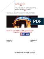 Trainig Report ON: "Distribution Enhancement and Study of Product of HDFC Standard Life Insurance Company"