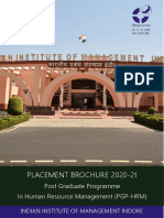 IIM Indore PGP-HRM 2020-21 Placement Brochure