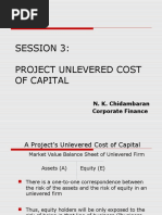 Session 3: Project Unlevered Cost of Capital: N. K. Chidambaran Corporate Finance