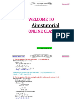 Welcome To Online Classes: Aimstutorial