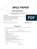 Sample Paper: Mathematics