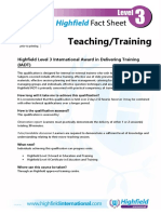 Teaching/Training: Highfield Level 3 International Award in Delivering Training (IADT)