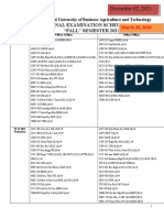 Final Examination Schedule "Fall" Semester 2021: December 02, 2021