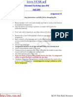 Abnormal Psychology (Psy 404) Fall 2009 Total Marks: 15 Assignment 01