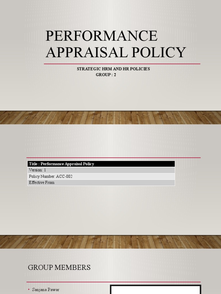 Performance Appraisal Policy Overview | PDF | Business