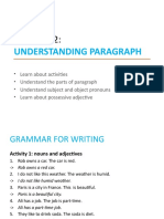 Writing 2:: Understanding Paragraph