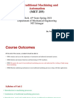 Non-Traditional Machining and Automation: B.Tech. (4 Sem) Spring 2021 Department of Mechanical Engineering NIT Srinagar