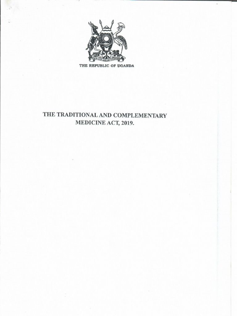 Traditional and Complementary Medicine Act 2019 PDF