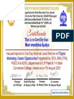 Certificate For Meet Vineshbhai Ajudiya For - Digital Marketing Feedback ...