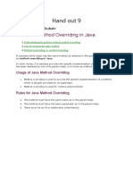 Hand Out 9: Method Overriding in Java