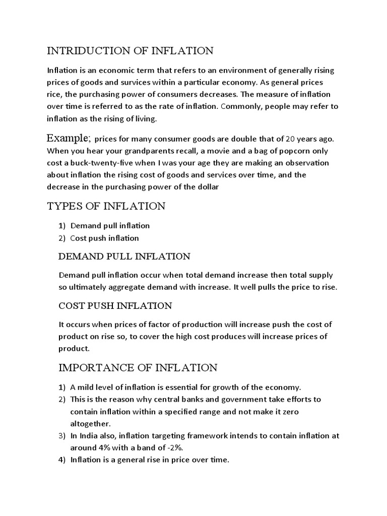 Project of Inflation (Economic) | PDF