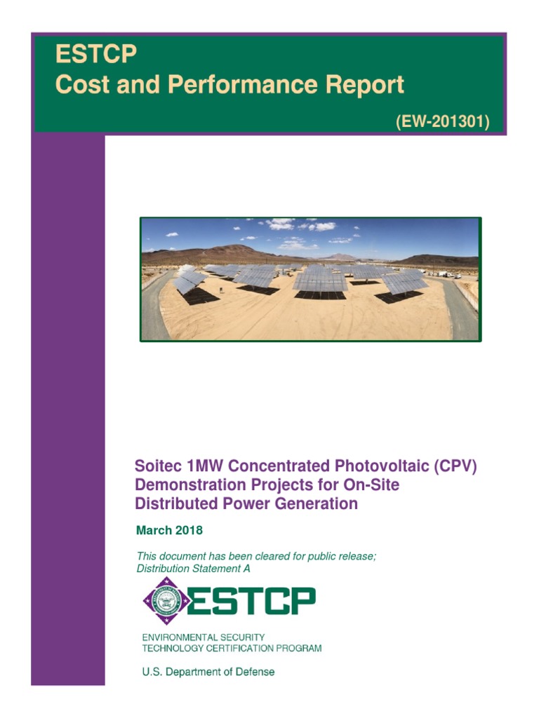 EW-201301 Cost & Performance Report | PDF | Photovoltaics | Solar Power