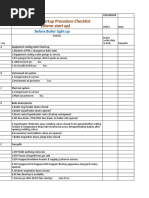 Integrated Unit Startup Procedure Checklist (Warm Start Up) : Before Boiler Light Up