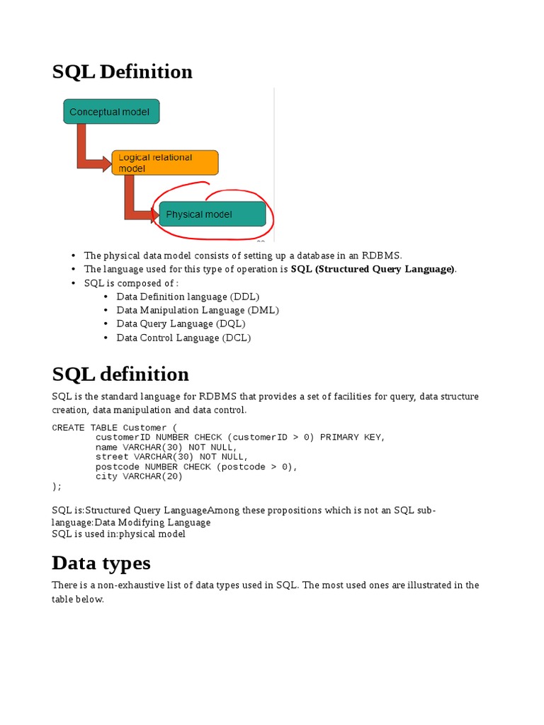 SQL Definition | PDF | Relational Database | Sql