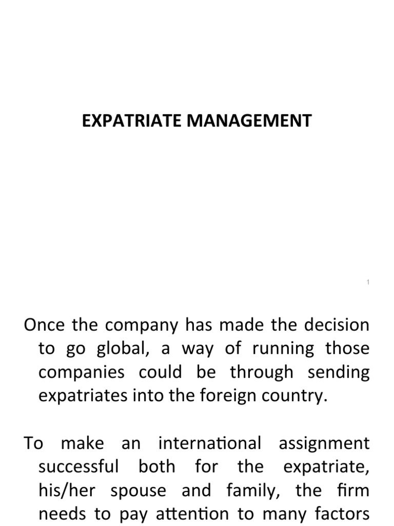 Expatriate Management Strategies | PDF | Competence (Human Resources ...