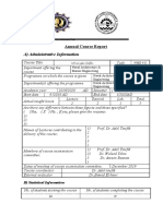 A) Administrative Information: Annual Course Report