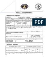 Annual Course Report: A) Administrative Information