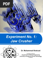 Exp. No. 1-Crushing 1-Jaw Crusher - Without Videos