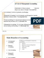 Tracing The Roots of Cost & Management Accounting: Economics Accounting Financial Accounting