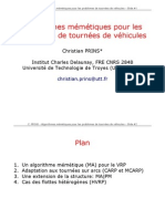 2006 Algorithmes Memetiques Pour Les Problemes de Tournees de Vehicules Slides