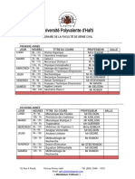 Horaire Genie Civil - Uph