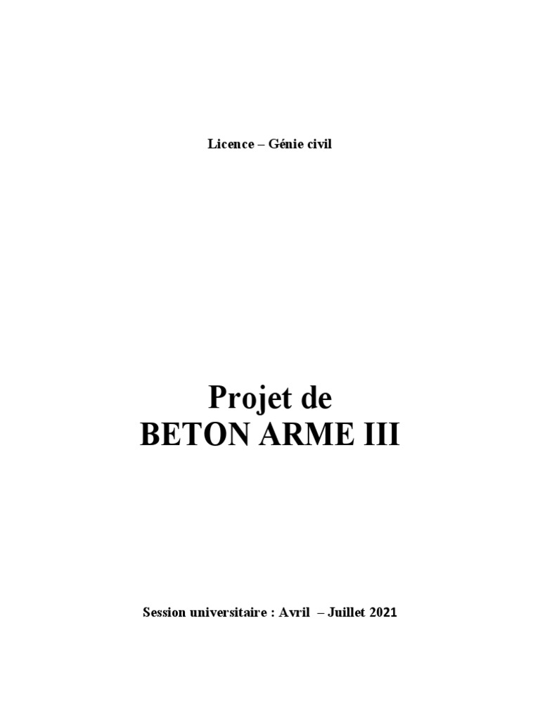 Projet de Béton Armé en Génie Civil | PDF | Béton armé | Béton