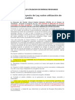 PROYECTO LEY UTILIZACION DE ENERGIAS RENOVABLES