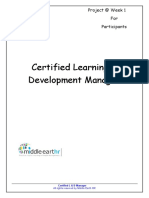 Certified Learning & Development Manager: Project at Week 1 For Participants