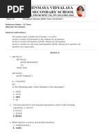 Class 12 Computer Science (083) Term 1prefinal 1 Maximum Marks: 45 Time Allowed: 90 Minutes General Instructions