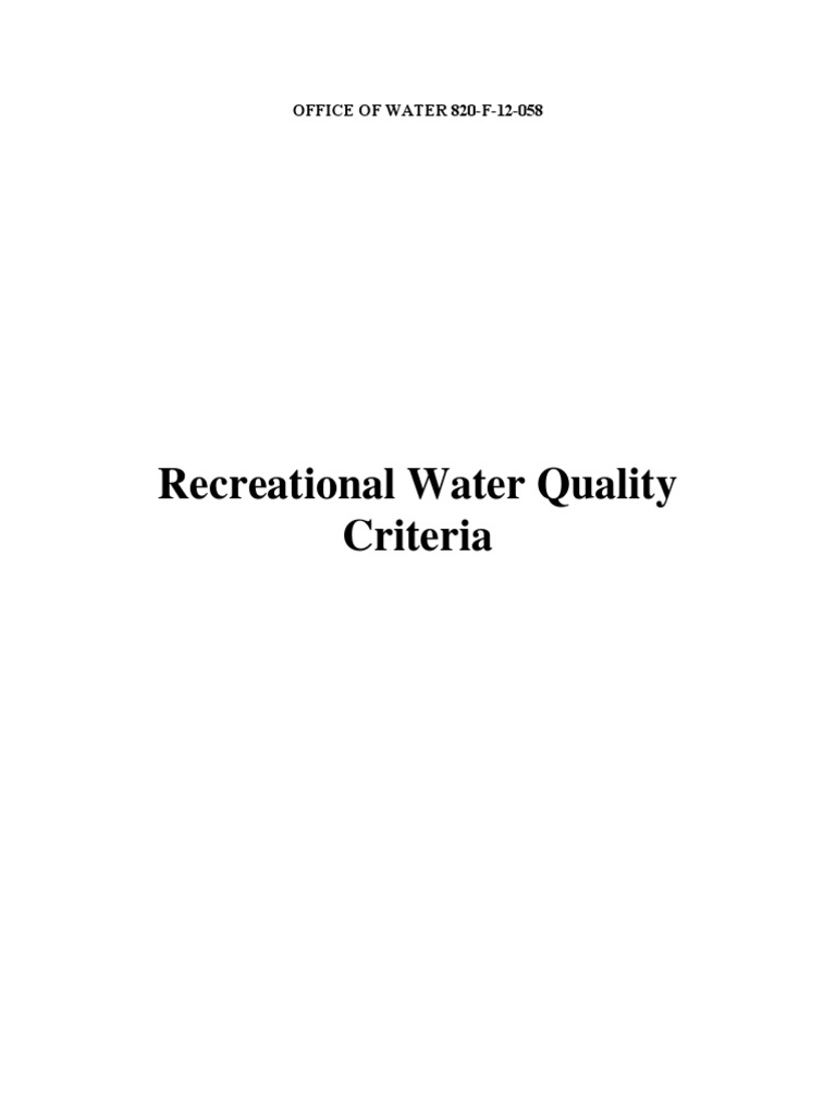 Recreational Water Quality Criteria OFFICE OF WATER 820F12058 PDF