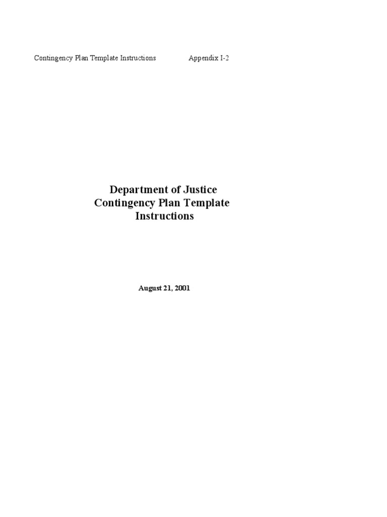 Contingency Plan Template Instructions | PDF | Typefaces | Times New Roman