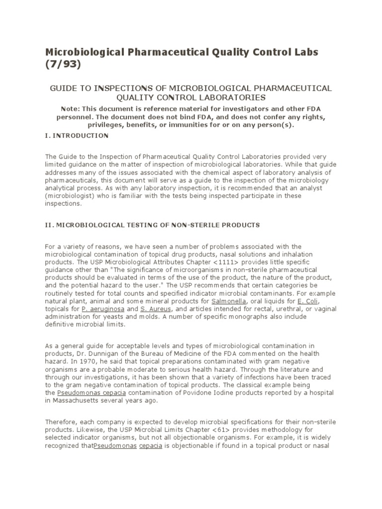 Microbiological Quality Control Inspections | PDF | Growth Medium ...
