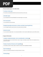 Recommended Pages in The Help Guide