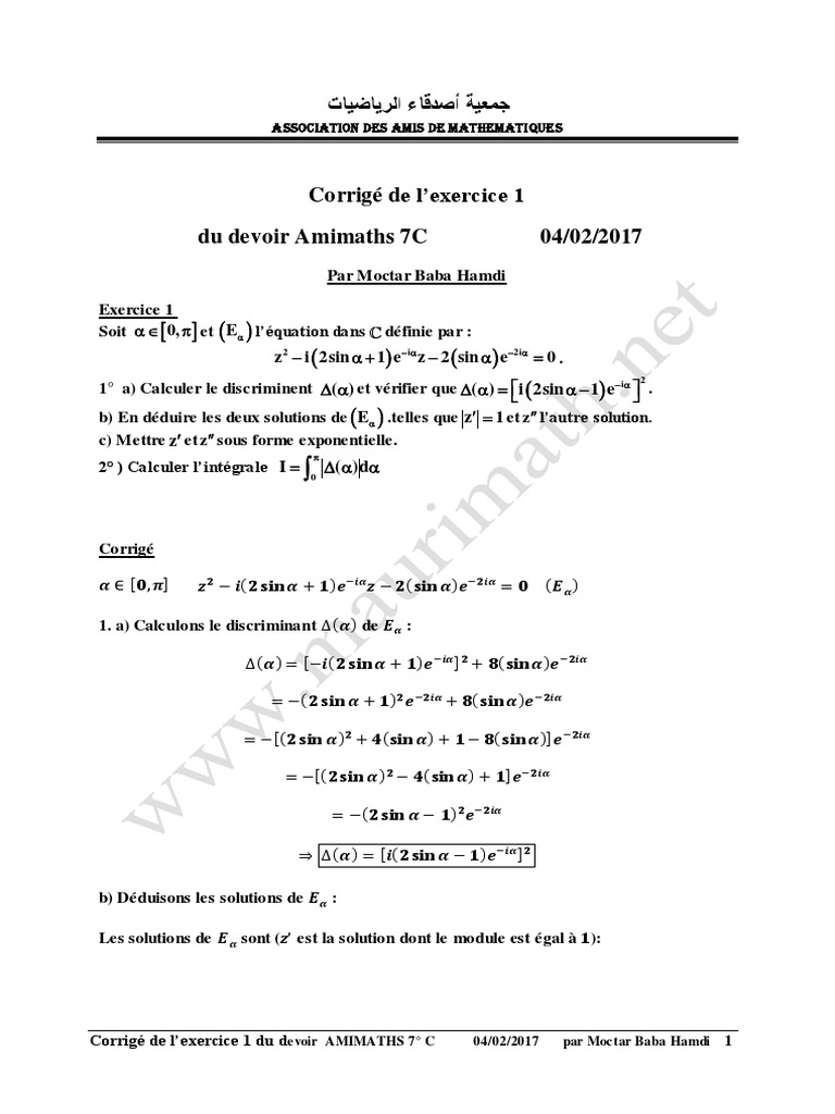 Corrigé Exercice 1 Amimaths 7C | PDF | Méthodes et références pédagogiques