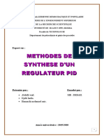 Methodes de Synthese D'Un Regulateur Pid