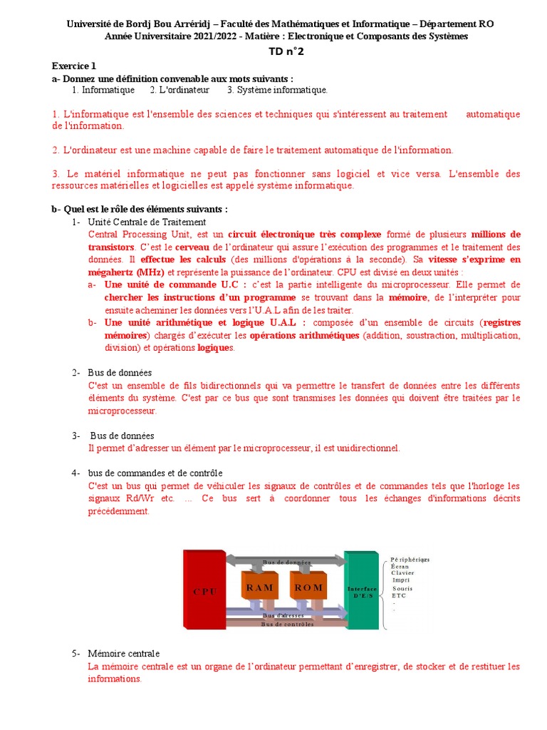 Corrigé TD N°2 ECS 2022 | PDF | Informatique | Programmation
