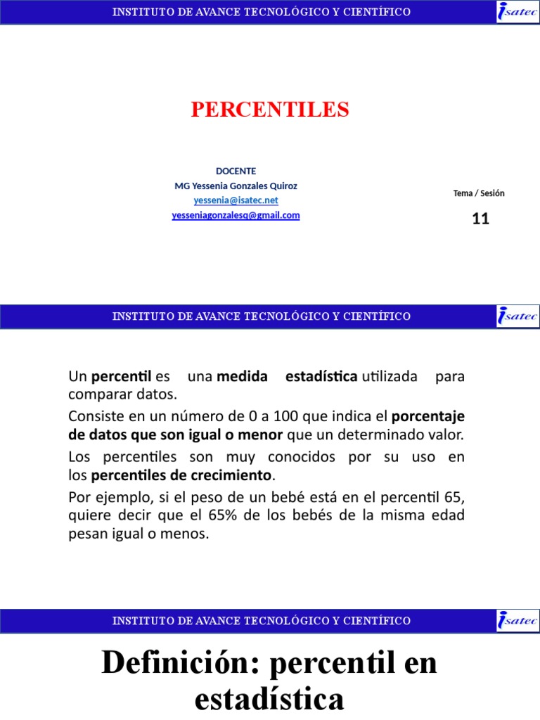 Percentiles Ciclo 2 Enfermería | PDF | Cuantil | Muestreo (Estadísticas)