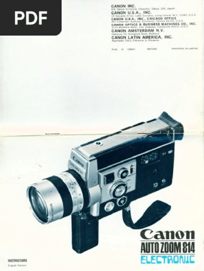 Canon AUTO ZOOM 814 フィルムカメラ　使用説明書　保証書 Canon Auto Zoom 814 Electronic - Owners Guide | PDF