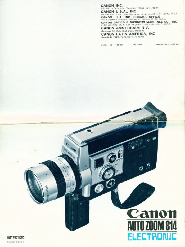 Canon Auto Zoom 814 Electronic - Owners Guide | PDF
