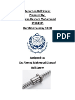 Report on Ball Screw Components and Types