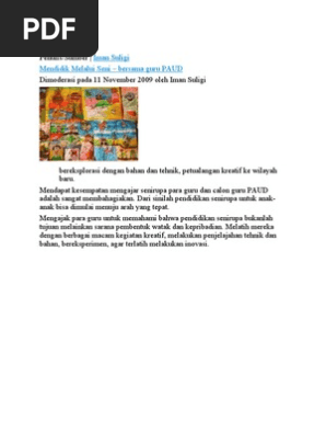 Mendidik Seni Untuk Paud