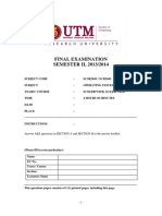 Final Examination SEMESTER II, 2013/2014: Confidential