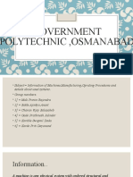 Government Polytechnic Osmanabad Group Report on Machines, Manufacturing and Operating Systems