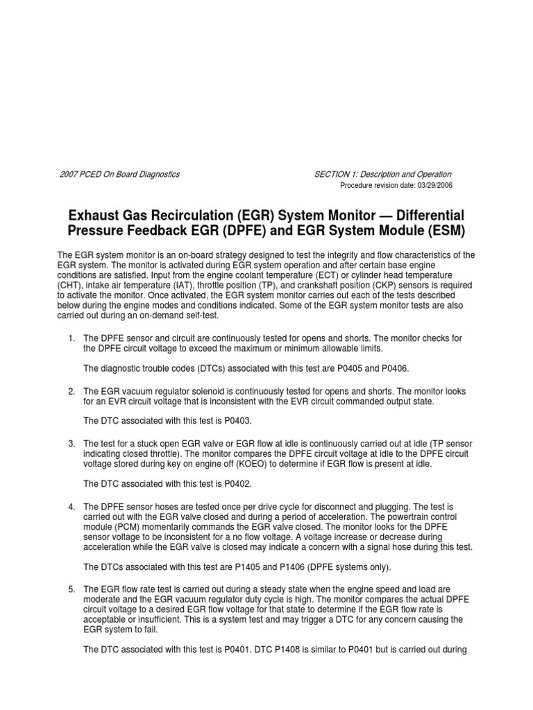 Exhaust Gas Recirculation (EGR) System Monitor Differential Pressure