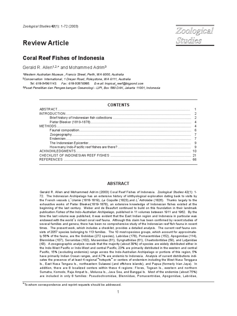 Indonesian Reef Fish Diversity Analysis | PDF | Indonesia | Coral Reef