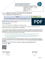 Erfan Niayesh Hospital COVID-19 PCR Test Report